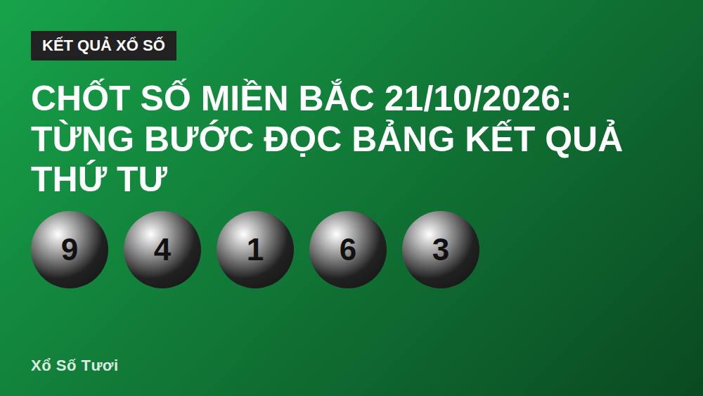 Chốt Số Miền Bắc 21/10/2026: Từng Bước Đọc Bảng Kết Quả Thứ Tư