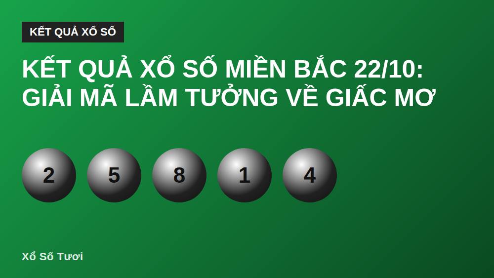 Kết quả xổ số miền Bắc 22/10: Giải mã lầm tưởng về giấc mơ