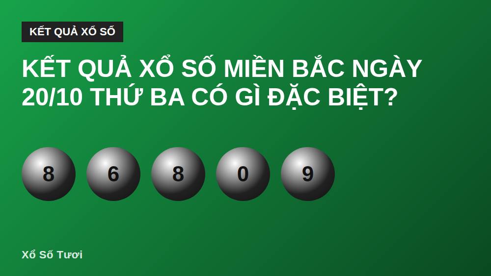 Kết quả xổ số miền Bắc ngày 20/10 thứ Ba có gì đặc biệt?